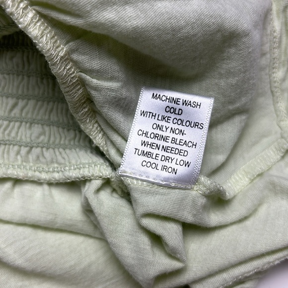 Me To We Light Green Cotton Ruched Cropped Tank Top, Sz S - Picture 9 of 10